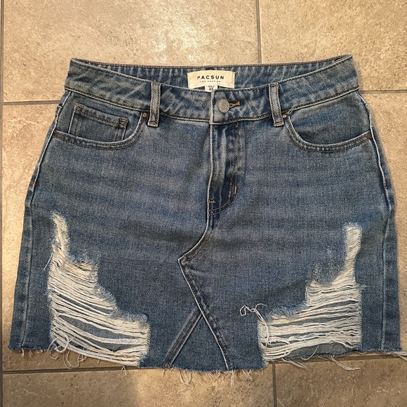 PacSun Distressed Denim Pencil Skirt - Picture 1 of 2